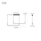 Clérachic chandelier dimension drawing, Double Center, every measurement marked in centimetres and inches.