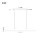Clérachic pendant light dimension drawing, 80 cm, every measurement marked in centimetres and inches.