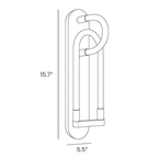 Dimension drawing of this Clérachic wall light's shorter version, with its height and width marked.