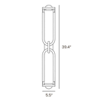 Dimension drawing of this Clérachic wall light's tallest version, with its height and width marked.