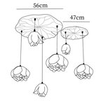 Dimension drawing of this second six-head Clérachic water-lily layout, with its 56 cm and 47 cm canopies marked.