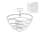 Clérachic chandelier outline sketch with a clear-glass inset showing the frosted texture across each leaf.