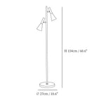 Dimension drawing of the lron mouth floor lamp, in outline against white.
