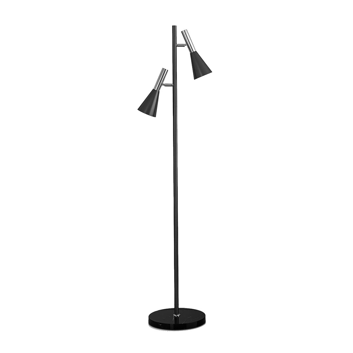 Dimension drawing of the lron mouth floor lamp, in outline against white.