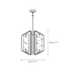 Clérachic five-light dimension drawing, measured 40 cm / 15.7 in wide by 45 cm / 17.7 in high on its rod.