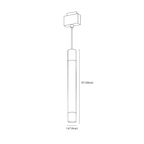 Clérachic track light dimension drawing, 4 of 4, every measurement marked in centimetres and inches.