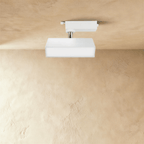 Clérachic short white rectangular track light with a frosted diffuser face, tilting on a chrome stem from a track adaptor.