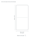 Technical dimension drawing of the Clérachic Marble Base Floor Lamp for Living Room, White or Orange — 90 × 185 cm (35.4 × 72.8″), drawn to scale.