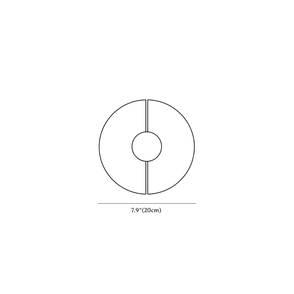 Clérachic wall sconce dimension drawing, 1 of 2, every measurement marked in centimetres and inches.