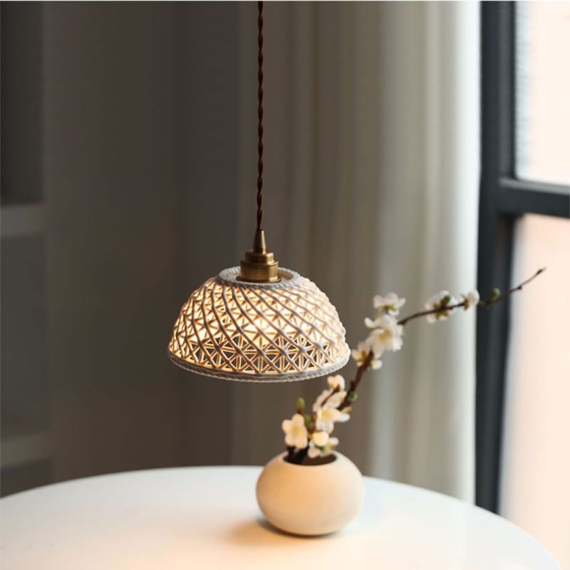 Clérachic pendant light for a dining table, studio view of the shade and fitting.