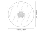 Dimension drawing of the messier marble wall lamp, in outline against white.