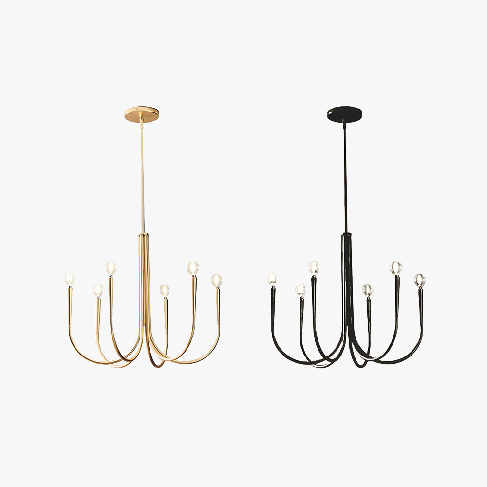 Clérachic Metal Glass Chandelier for Dining Table — gallery 05, BT1459.