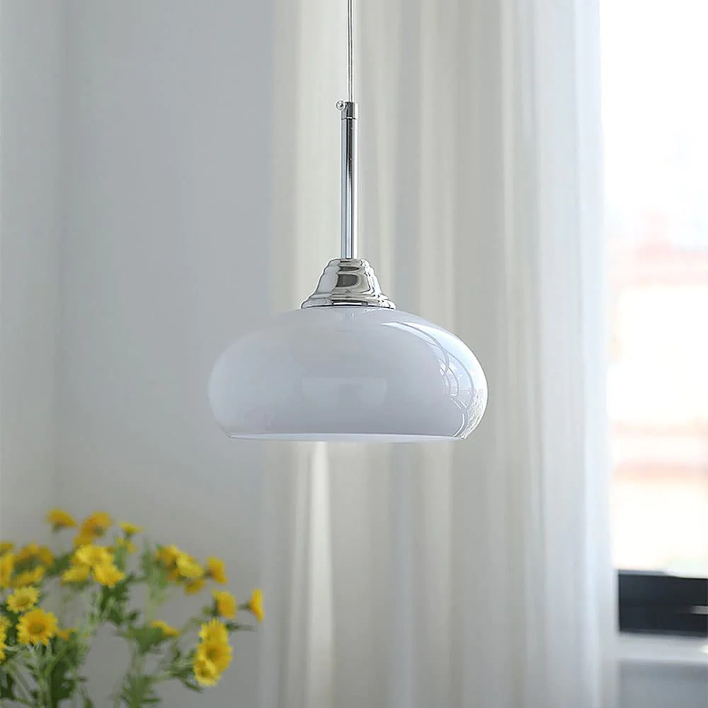Clérachic pendant light for a bedroom, studio view of the shade and fitting.