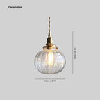 Dimension drawing for the Clérachic mini glass pendant: shade 16 cm (6.3″) high and 13 cm (5.1″) wide on its brass-finish holder.