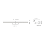 Clérachic wall light dimension drawing, 39.5 cm, every measurement marked in centimetres and inches.