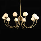 Clérachic globe chandelier in the ten-light build on black, arms fanning wide from the stem.