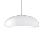 Glossy white Clérachic dome pendant on a plain white background, hanging from a thin grey cable.