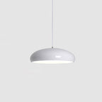 White Clérachic dome pendant on a grey backdrop, its glossy shell shown from slightly below with a white cable.