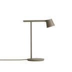 An olive Clérachic table lamp on a white backdrop, with its cord trailing off to the left of the base.