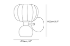 Dimension drawing of this Clérachic wall light, with its height and diameter marked.