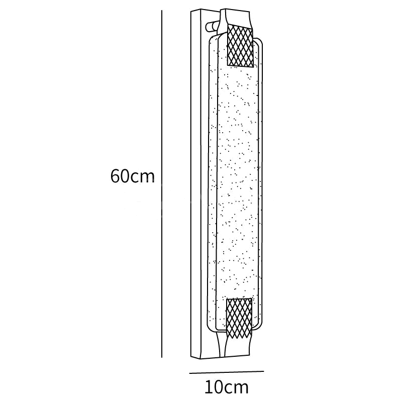Dimension drawing of this Clérachic bubble-crystal wall light, with its height and width marked.