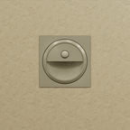 Clérachic silver square stair light on a textured sand wall, unlit, with a round sensor above its half-moon recess.