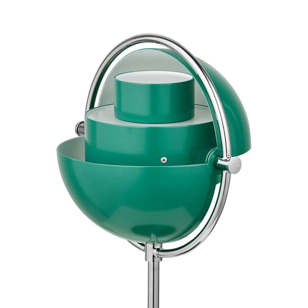 Close view of the Clérachic lamp's shades slid apart, showing the stacked inner cylinders that shape the light.