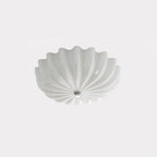Clérachic Murano-Style Scalloped Glass Flush Ceiling Light in smooth white glass, unlit against a pale studio wall.