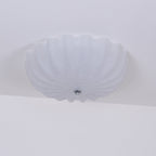 Clérachic Murano-Style Scalloped Glass Flush Ceiling Light fitted flush to a plain white ceiling, unlit, with no chain or cord in sight.