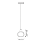 Dimension drawing of this Clérachic pendant in its larger size, with its height and width both marked at 15 cm.