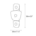 Dimension drawing for the Clérachic alabaster wall sconce, 29 cm (11.5″) wide and 58 cm (23″) high.