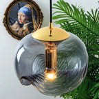 Clérachic Nested Glass Pendant Light for Bedside — gallery 05, ContemporaryScandinavianOvalColumnIronGlass1 Lig.