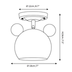 Dimension drawing of this Clérachic ceiling lamp, with its height and width marked.