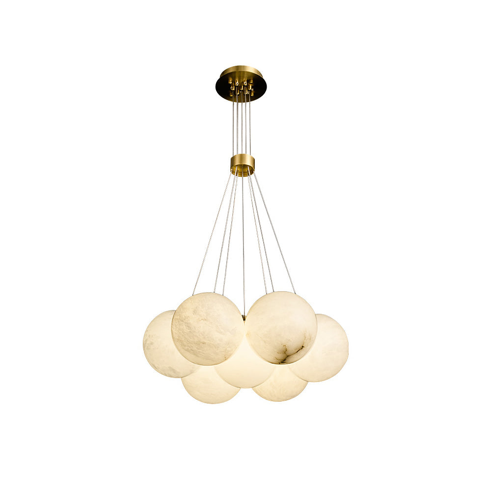Clérachic presents the Norduvyd on white, showing the twin brass canopies and the wires that carry each globe.