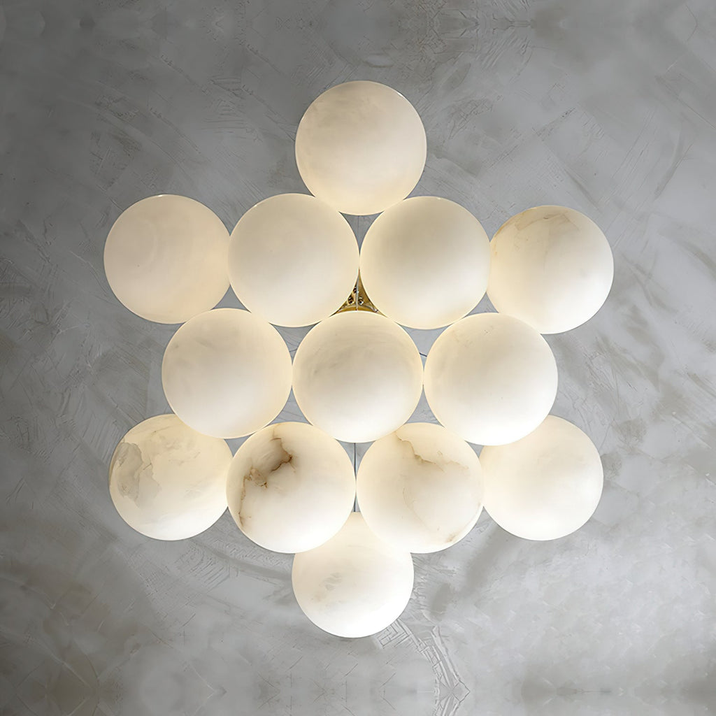 Clérachic views the Norduvyd straight from underneath, alabaster globes ringed in a rosette around a brass hub.