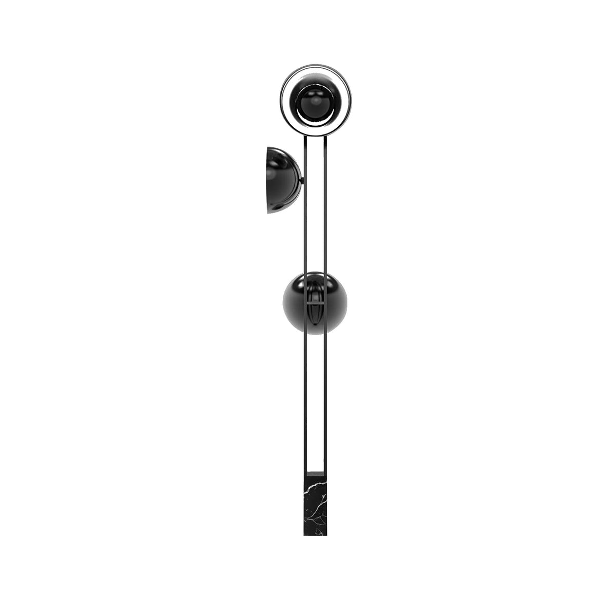 Dimension drawing of the o3 floor lamp, in outline against white.