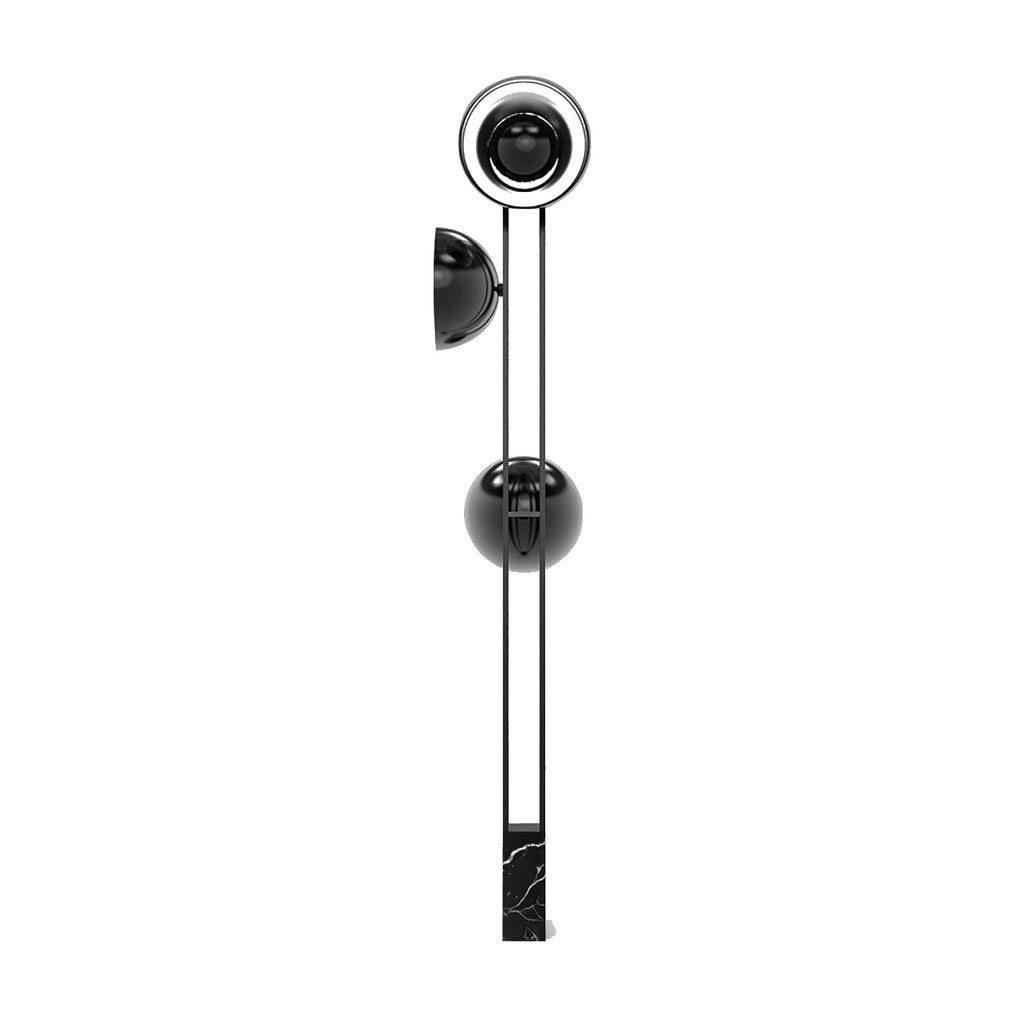 Dimension drawing of the o3 floor lamp, in outline against white.