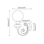Dimension drawing of this Clérachic wall light, with its height, width and projection marked.