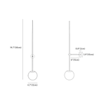 Clérachic wall light dimension drawing, 50 cm, every measurement marked in centimetres and inches.