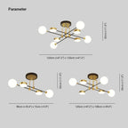 Dimension drawing for the Clérachic Opal Globe Ceiling Light: 90x15, 120x100, 120x120 cm layouts (35.4x5.9, 47.2x39.4, 47.2x47.2″), 30 cm (11.8″) drop.