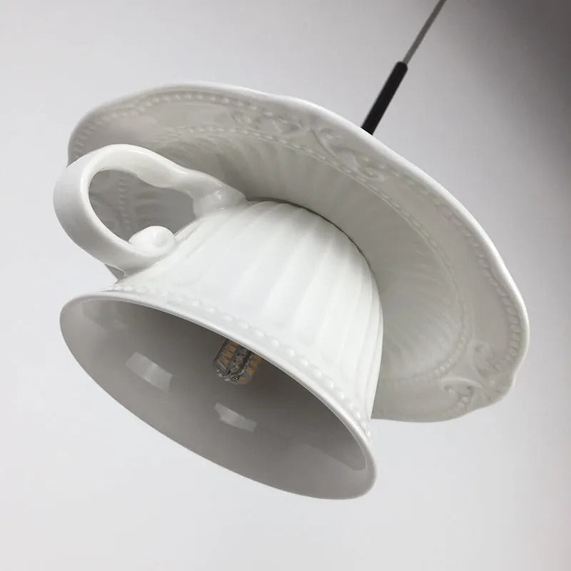 Clérachic pendant light from below, showing the open shade and the holder.