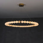 Clérachic Orb ring chandelier in its widest single ring, suspended on fine steel cables.