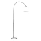 Dimension drawing of the orla arch floor lamp, in outline against white.