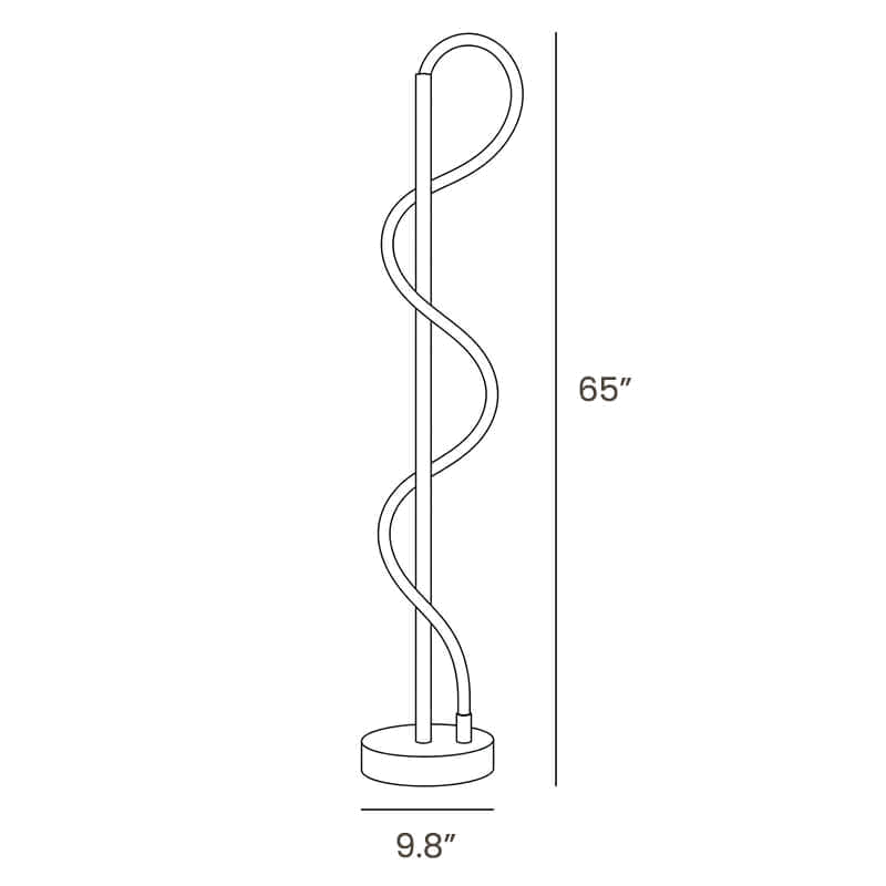 Dimension drawing of this Clérachic floor lamp, with its height and base width marked.