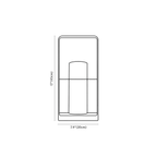 Clérachic lantern dimension drawing, 43 cm, every measurement marked in centimetres and inches.