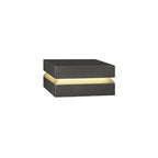 Smaller render of a Clérachic post light in dark grey on white, with a warm band under the lid.