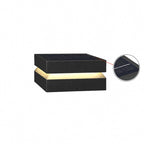 Black Clérachic solar post light on white, its panel enlarged in a round inset beside the lid.