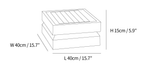Clérachic light dimension drawing, every measurement marked in centimetres and inches, on a plain white ground.