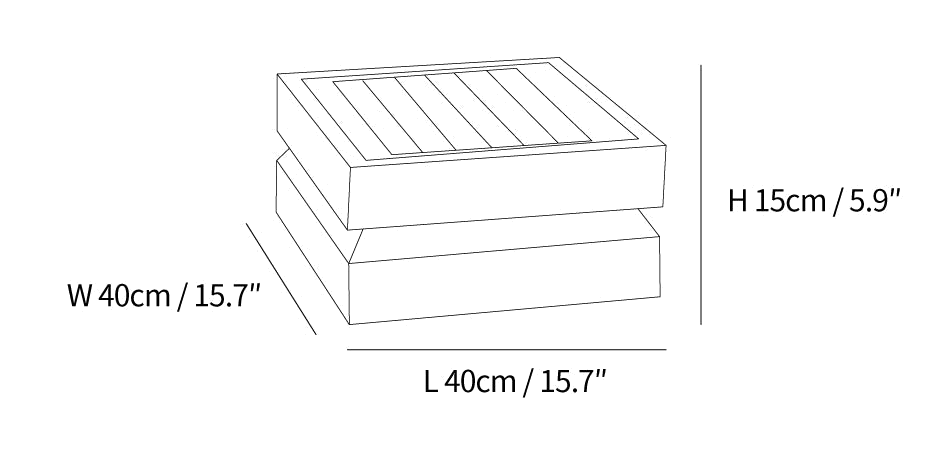 Clérachic light dimension drawing, every measurement marked in centimetres and inches, on a plain white ground.