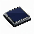 Clérachic square solar stair light on white, showing the dark solar panel, ribbed clear lens and low black base.